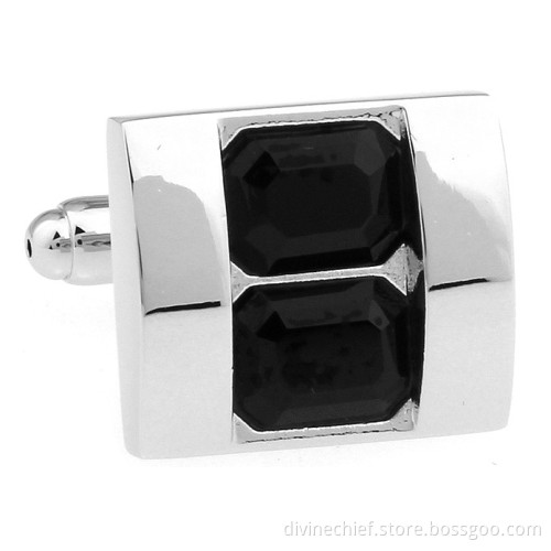 Men Suit Shirt Cufflinks Customized Black Crystal Cufflinks